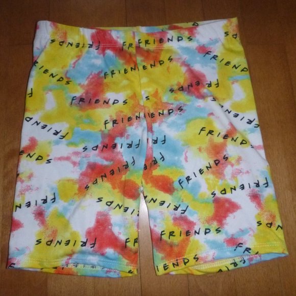 2 pair Girls Poly Stretch FRIENDS TV Show Bike Shorts Size Med 7/8 XL 14/16 NWT - Picture 2 of 3